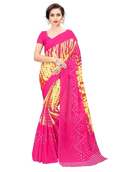 Womens Cotton Silk Saree With Blouse Piece