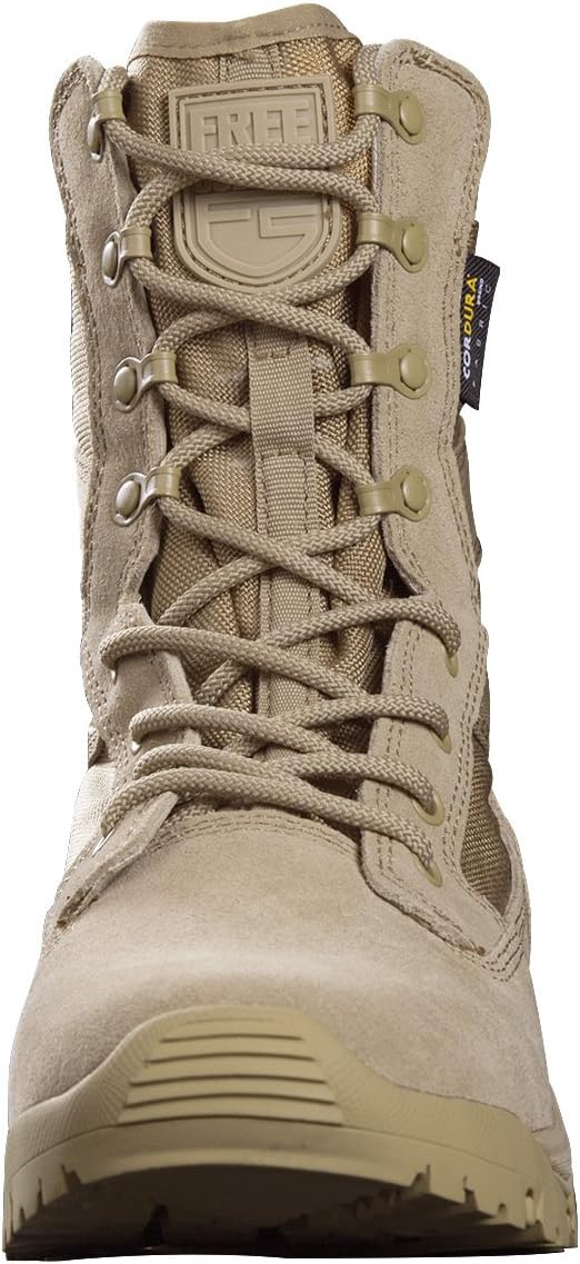 FREE SOLDIER Men’s Tactical Boots 8 Inches Lightweight Combat Boots Durable Suede Leather Military Work Boots Desert Boots: Sports & Outdoors