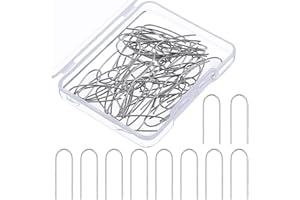 Tatuo 60 Pieces High Temperature Nichrome Wire Jump Rings, U Hanger Hooks for Pendant, Ceramic Ornaments, Fusing in Glass, Hobbyists DIY Pendant, 21 Gauge with a Plastic Storage Box