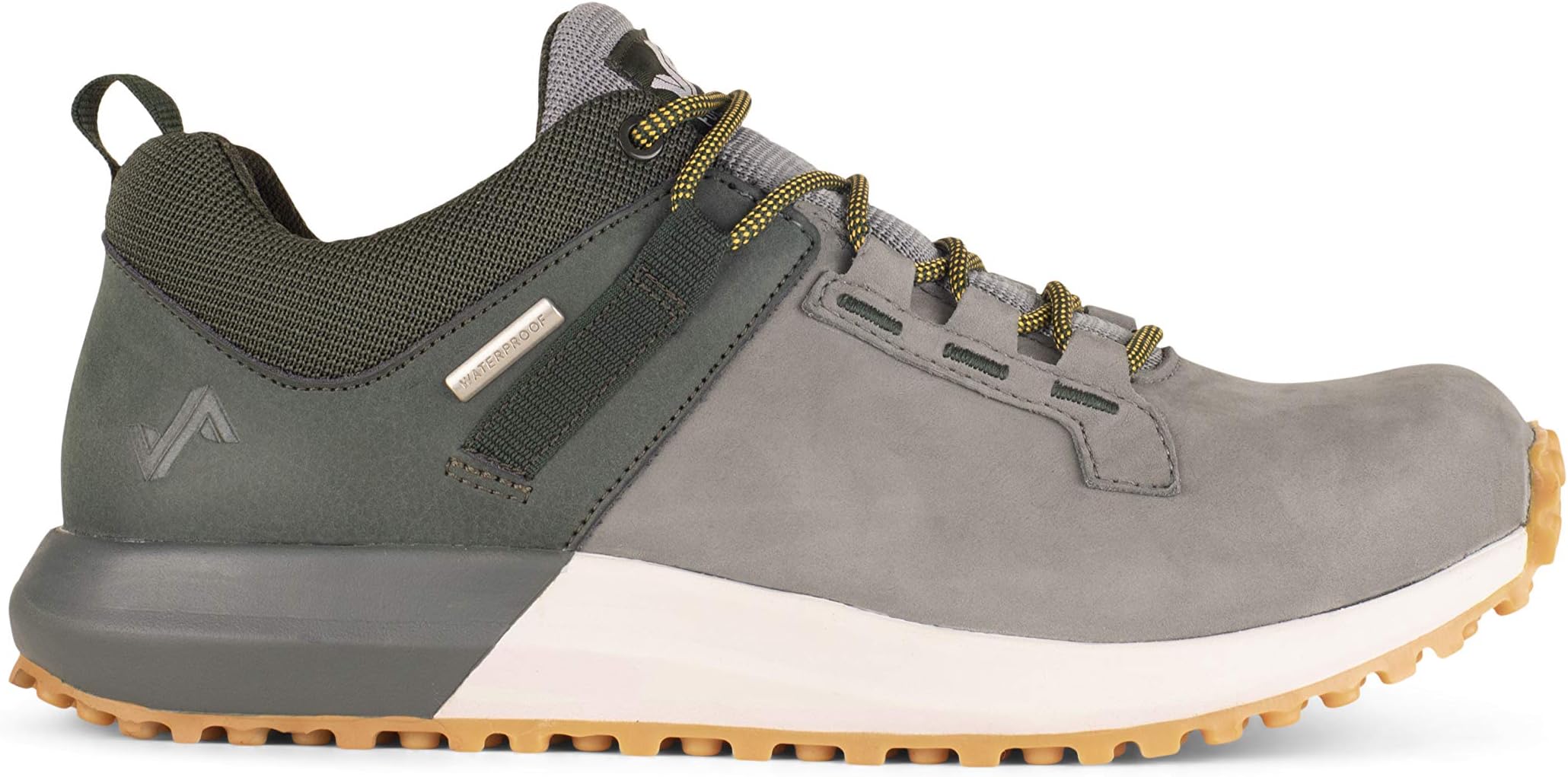 Range Low – Men’s Waterproof Leather Approach Sneaker (11.5 D(M), Olive/Grey)
