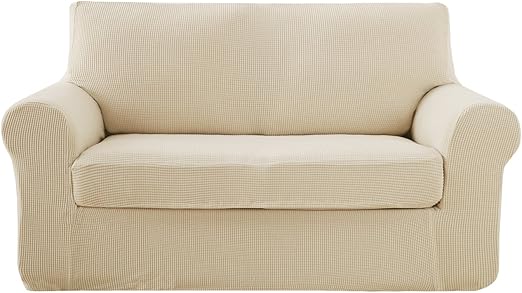 Amazon Com Deconovo 2 Piece Jacquard Spandex Couch Covers Fitted