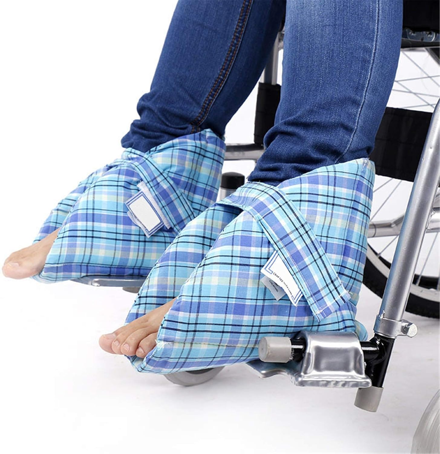 Comfortable Heel Protector Cushion Heel Pillows, Pastel Plaid, Cotton