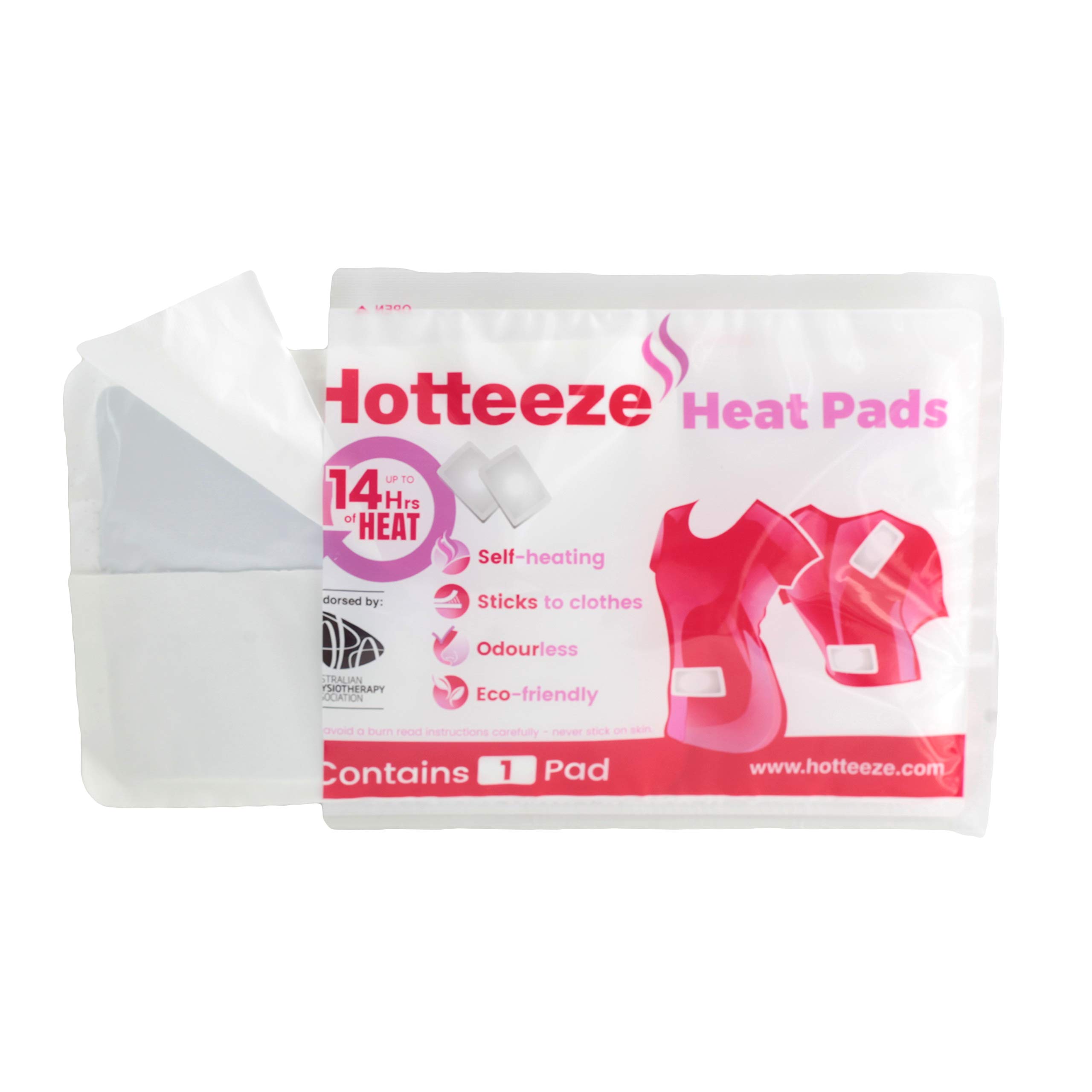 Hotteeze Eco Friendly Self Adhesive Odourless Pain Relief Heat Pads 1 Pack (10 pads) Buy