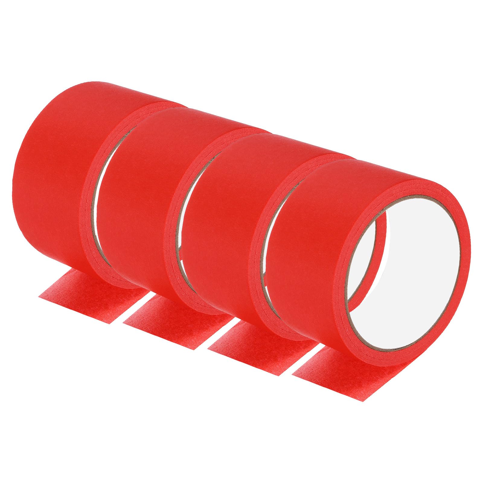 PATIKIL Masking Tape 2 Inch Wide, 4 Roll 22 Yard Painters Tape Bulk No Residue Craft Tape for Wall Painting Labeling Car Painting Home DIY Flower Crafts Decoration, Red