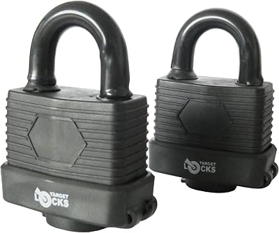 Smiths F-20282 Pack 2 Heavy Duty Waterproof Padlock 40mm Shank Outdoor Security