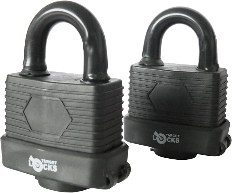 Smiths F-20282 Pack 2 Heavy Duty Waterproof Padlock 40mm Shank Outdoor Security