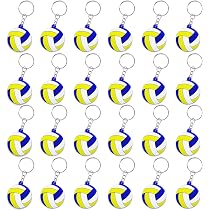 KeeStar Lot de 24 porte-clés de volleyball pour fête sur le thème du sport, anniversaire, mariage, fiançailles, fête prénuptiale, carnaval KeeStar Lot de 24 porte-clés de volleyball pour fête sur le thème du sport, anniversaire, mariage, fiançailles, fête prénuptiale, carnaval