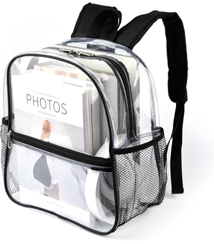 dickie.mini translucent backpack MADISON & DAKOTA Clear Mini Backpacks for Beach, Travel - Stadium Approved Bag with Adjustable Straps Pre Spooled Reels – Color:Offspring Dickies Clear Mini Backpack Kayak Brand Specific