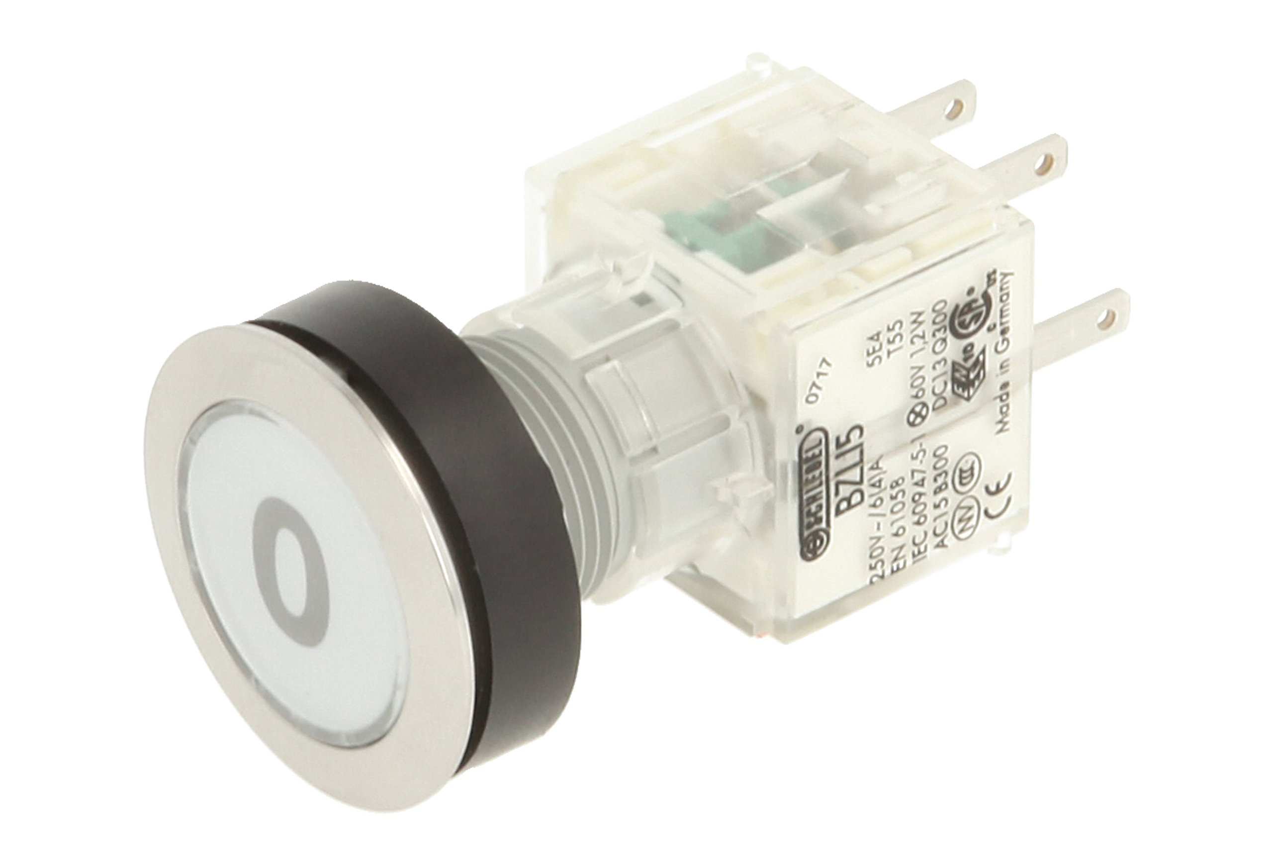 Club 23.000.553 Push Button Switch Cap Bezeichungs Child 0 Master Illuminated Momentary Contact 1 NO, 24 V LED, stainless steel, clear (Pack of 2)