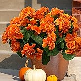 trytuny Artificial Flowers for Outdoor, 8 Bundle UV Resistant Fake Silk Flowers, Realistic Faux Plants for Outside Indoor Porch Patio Window Box Planter Home Decor