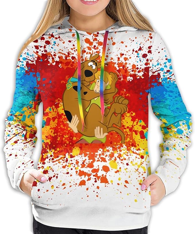 3D Women'S Hoodies ScoobyDoo Printed Lightweight Tops Casual Long Sleeve Pullover Sweatshirts