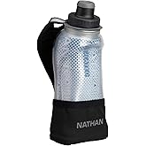 Nathan Running Handheld Water Bottle Adjustable No-Grip Quick Squeeze Lite Hand Strap. Reflective Hydration