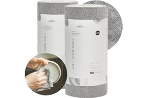 DEARCUS Gray One Day Scrubber - No Odor Dishcloths for Washing Utensils, Cookware, & Cooktop – Multipurpose Lint Free Cleaning Cloths for Kitchen Made of PP - for One Day Use, 2 Pack 120 Sheets