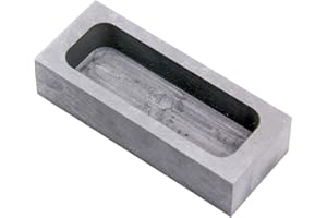 JIUDANI Graphite Ingot Mold, High Purity Refining Graphite, Melting Casting Mould for Gold Silver Aluminum Copper Brass Zinc Plumbum and Alloy Metals (4.92x1.97x1.18inch/1250gGold)