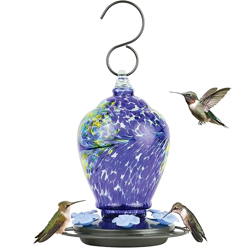 Nature's Way Bird Products AGF2 Hand Blown Artisan Gravity Spring Rain Hummingbird Feeder