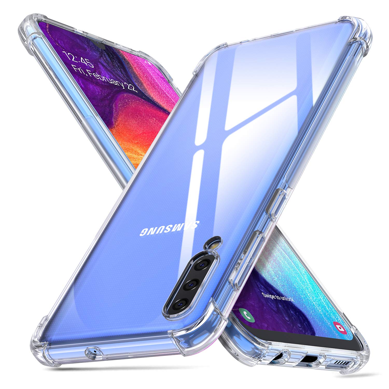 deconext Compatible with Samsung A50 Case, Minimalism [Shock Absorption] Reinforced Corners TPU Cushion Anti-scratch Flexible Transparent Bumper Covers for Samsung Galaxy A50(2019) 6.4' Clear