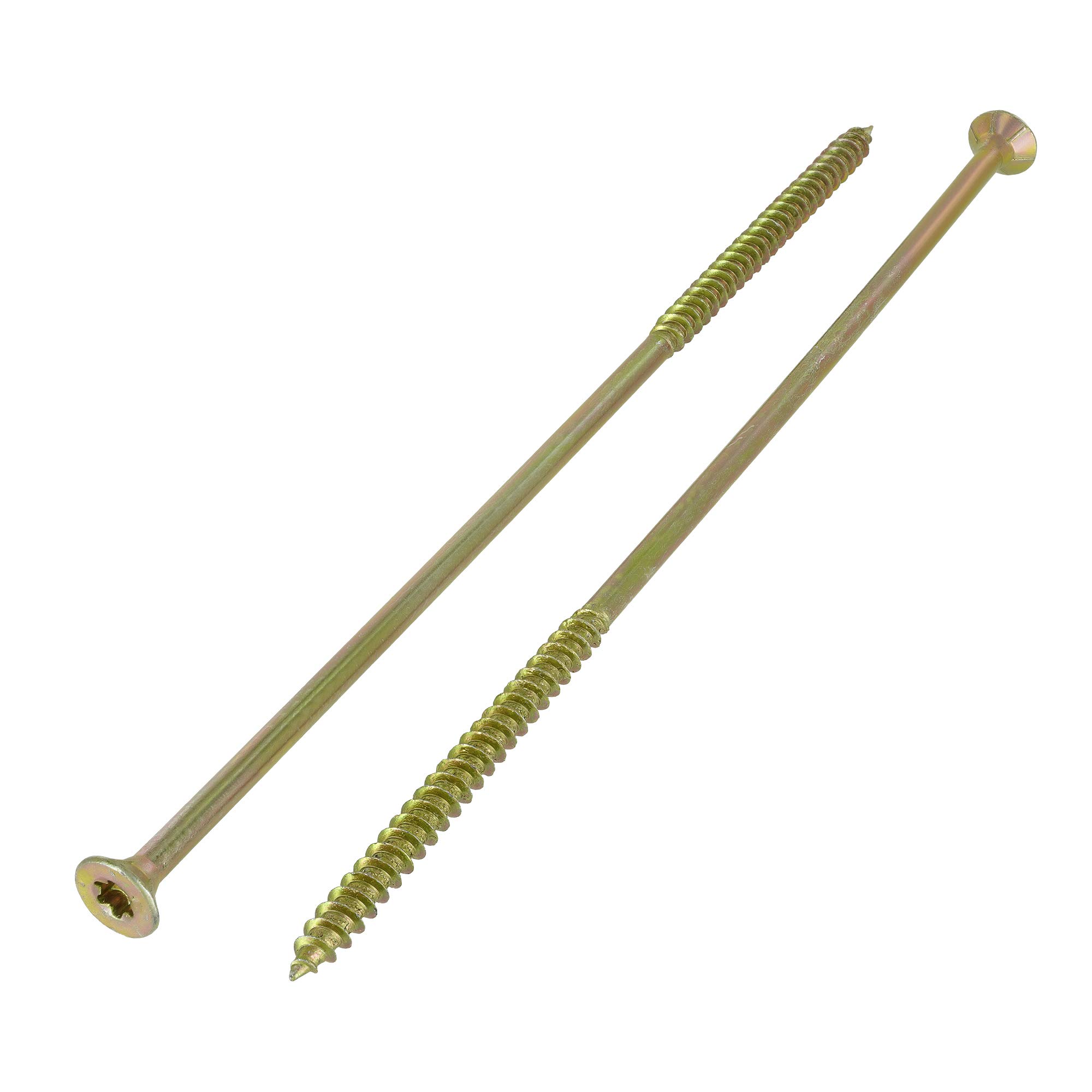 Chipboard Screws 6.0 x 180 Torx Partial Thread Yellow Galvanised Flat Head Universal Screw Screws Pack of 100