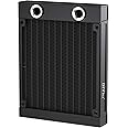 DIYhz Water Cooling Computer Radiator, 12 Pipe Aluminum Heat Exchanger Liquid Cooling Radiator G1/4 Thread Heat Row Sink 120mm for CPU PC Laser Water Cool System DC12V Black