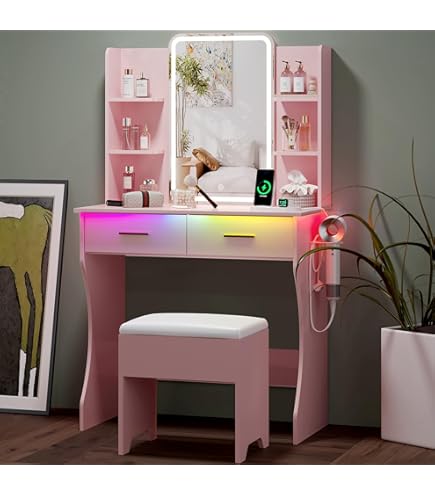 Vanity Desk With Mirror And Lights Kids Vanity, Vanity Desk With
