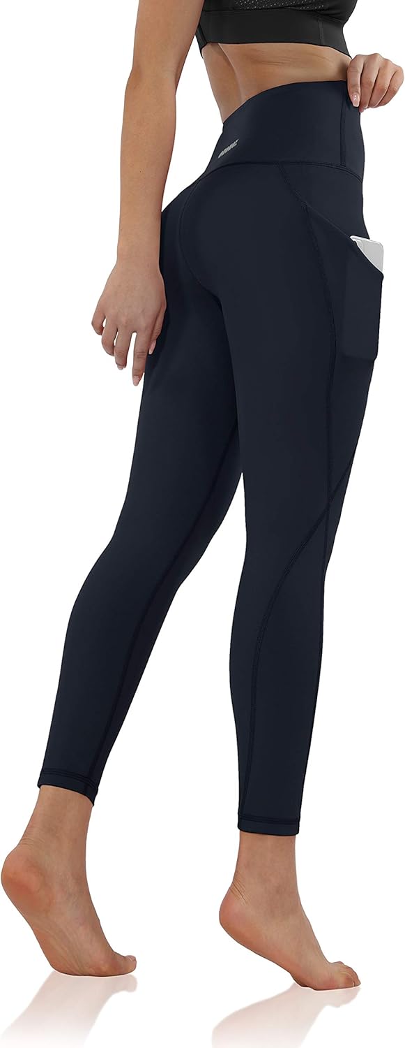 ODODOS Women's High Waisted Yoga Leggings with Pocket, Workout Sports Running Athletic Pants with Pocket: Clothing