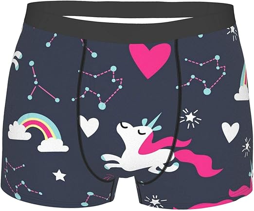 Amazon.com: Underwear Unicorn Mens Boxer Briefs Has Black Nylon Elastic ...