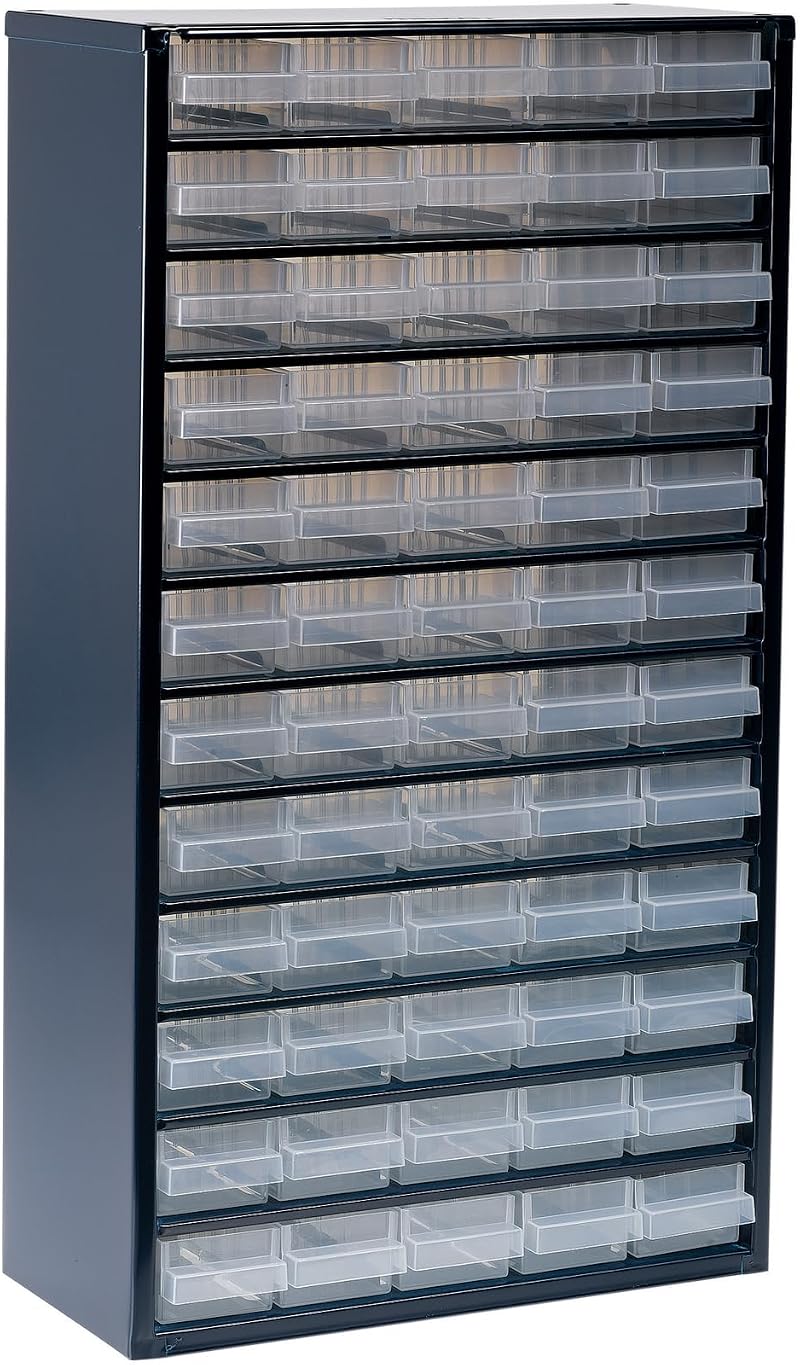 Raaco 137386 1260-00 Metal Cabinet with 60 Drawers Blue Transparent