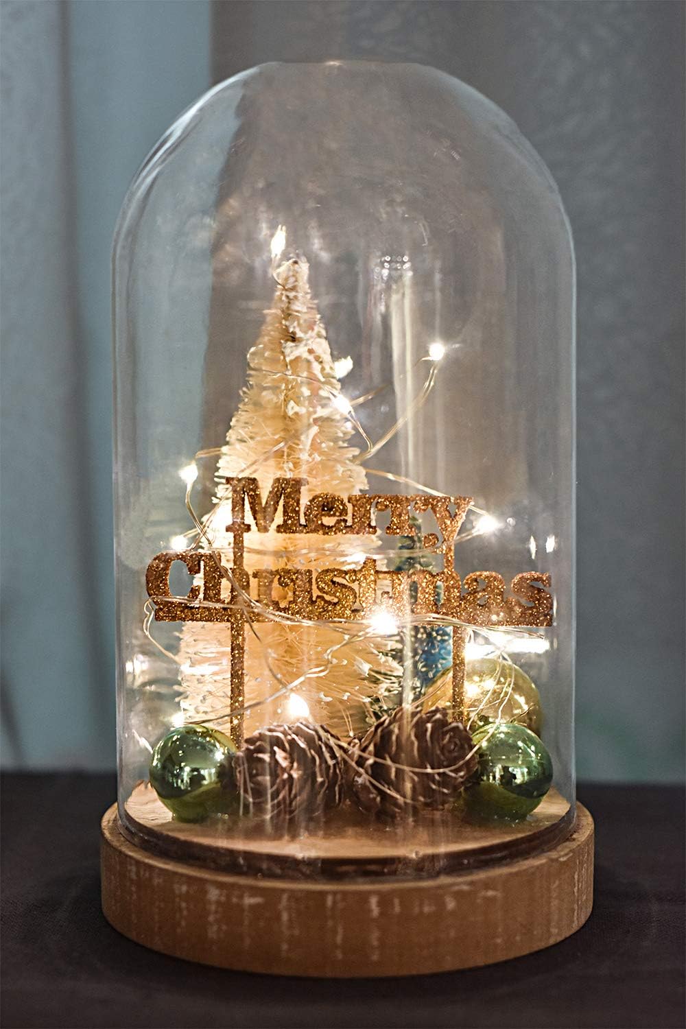 Victor's Workshop Plastik kuppel 18cm Holz Glocke für Weihnachtsdeko