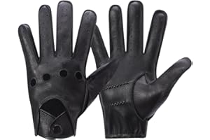Meetoget Mens Leather Gloves for Driving Deerskin Soft and Durable CAM02