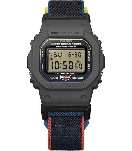 Amazon.com: Casio G-Shock Cloth Band Gray Yellow Digital Watch