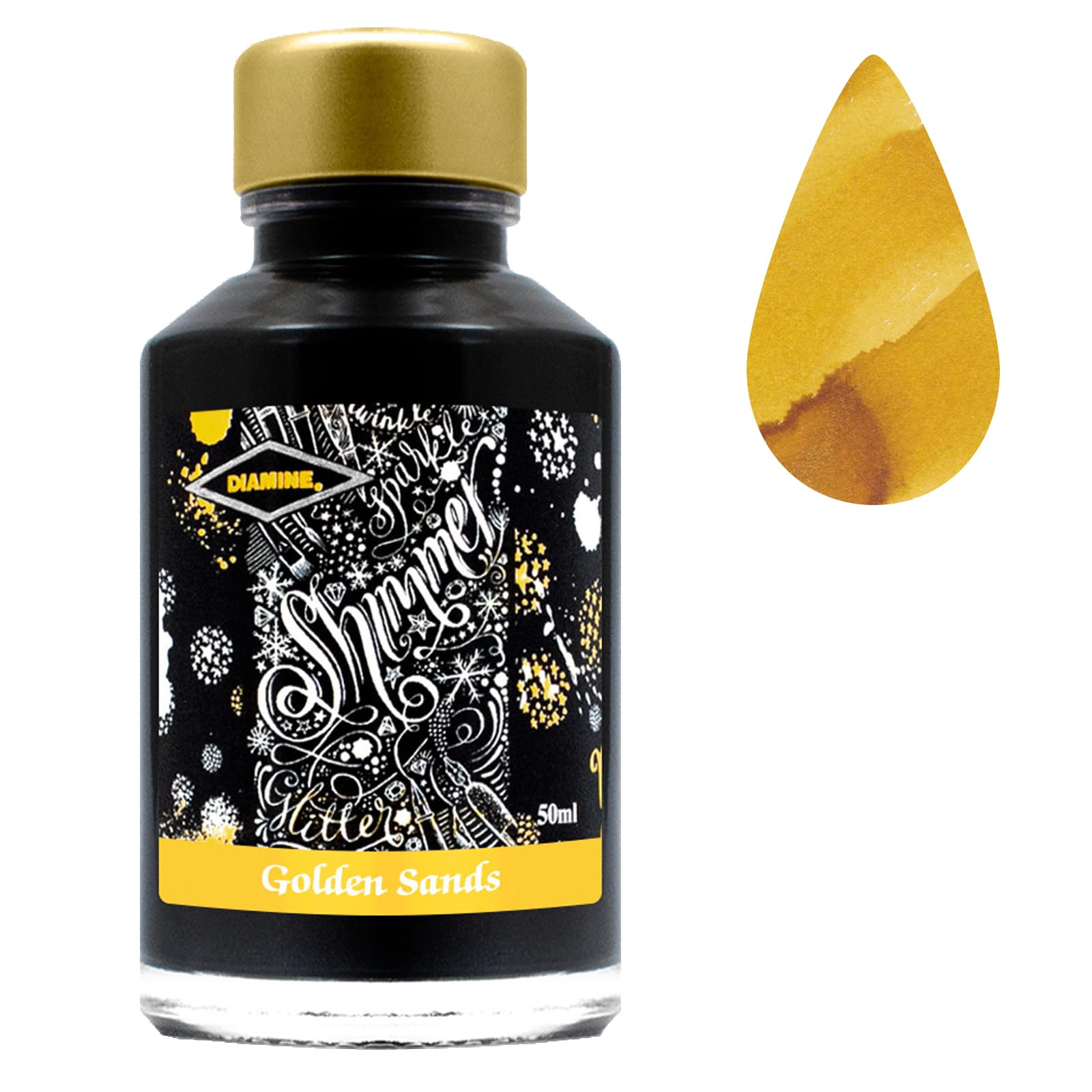 Diamine - Shimmering Fountain Pen Ink, Golden Sands 50ml