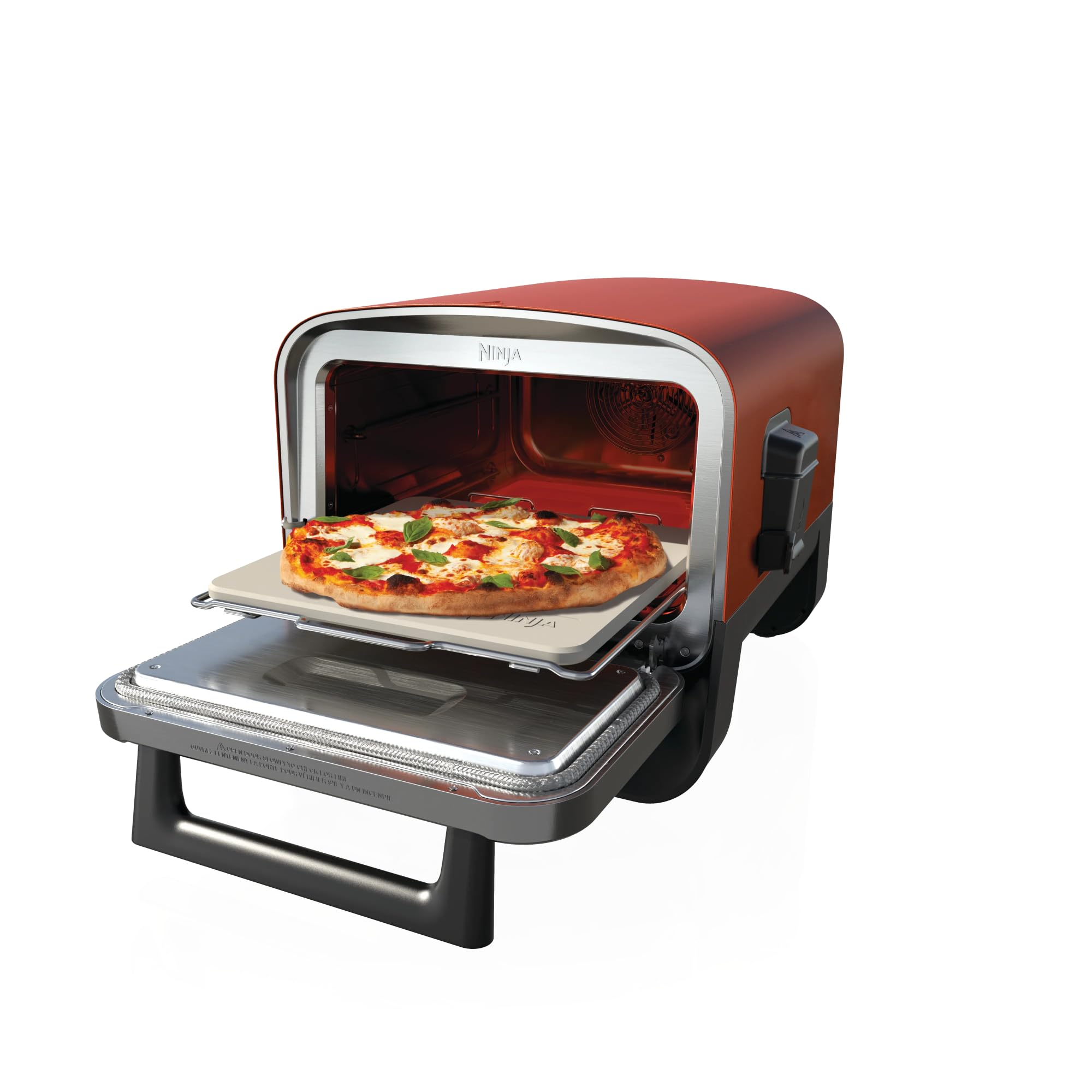 Ninja Woodfire Outdoor-Ofen, 8-in-1-Pizza- Ofen, BBQ-Smoker mit Bratrost, Pro-Heat-Schale, Pizzastein, Holzpellets & Schaufel, elektrisch, 6 Pizza-Einstellungen, Burnt Orange OO101EU 4