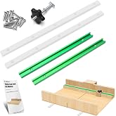 Catcan Crosscut Sled Kit for Table Saw, Miter Bar for Table Saw Sled Kit | 2 Aluminum 12&rdquo; T-Track, 2 UHMW 17&rdquo; Miter Bars, Screws, Knob and Bolt for Tablesaw Woodworking