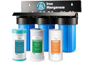 iSpring Whole House Water Filter System, Reduces Iron, Manganese, Chlorine, Sediment, Taste, and Odor, 3-Stage Iron Filter Wh