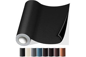JuCheng Leather Repair Kit - Self-Adhesive Waterproof Patch & Glue for Furniture, Car Seats, Sofa, Couch, Vinyl - Instant Fix for Tears & Scratches (Black, 3.5X79 inch)