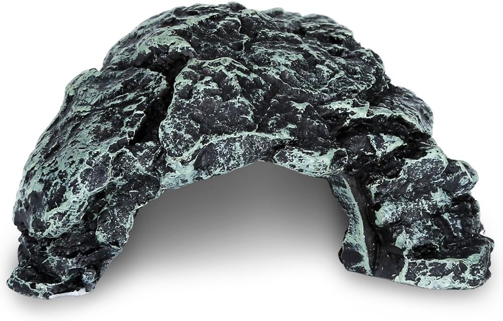 World 9.99 Mall Reptile Rock Hide Cave Reptile Rock Hide Habitat Decoration|Natural,Non-Toxic, Made of Resin | Hideout for Small Lizards, Turtles, Reptiles, Amphibians,Fish