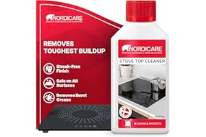 Nordicare Stove Top Cleaner Glass Ceramic - Induction Cooktop Cleaner Polish And Protector For Everyday Use - No Scrubbing Pad Needed - Leaves Protective Film - Made In Denmark (8.45oz)