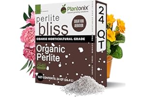 PLANTONIX Perlite Bliss (24 Qts) - Organic Perlite for Plants - Coarse Perlite Bulk Soil Amendment - Chunky Perlite for Plants, Potting Soil, Garden Soil, & Coco Coir - Horticultural Perlite for Gardening