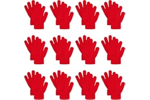 jiebor 12 Pairs Kids Warm Winter Knit Gloves for Boys Girls Children Kids