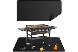 RUMLICK 79x39 inches Large Under Grill Mats for Blackstone, Double-Sided Fireproof Outdoor Grill Protective Mat, Oilproof Waterproof BBQ Fire Pit Fireplace Mat