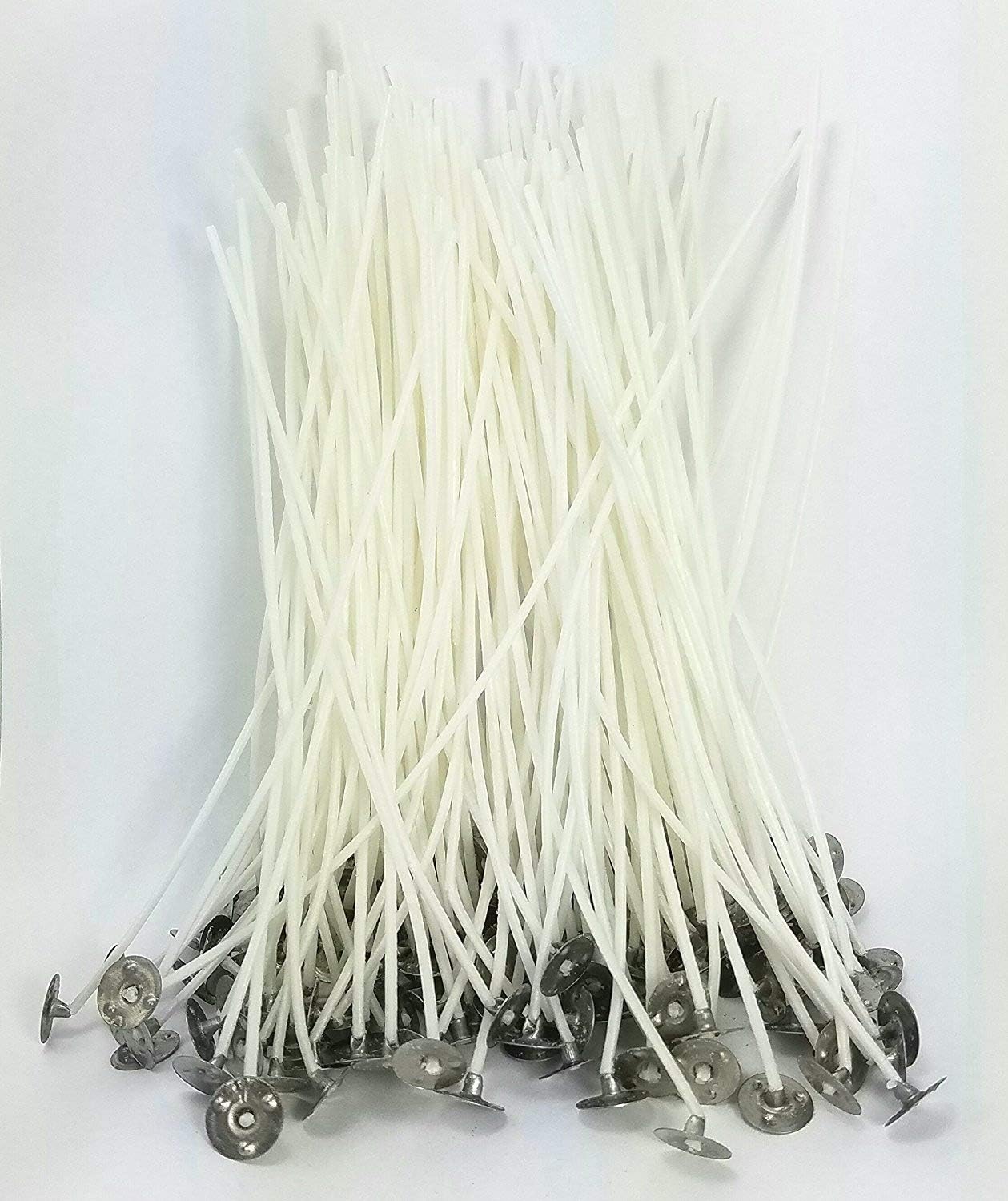Candle Wicks for Candle Making DIY with Tabs, 150 Pieces 6" Inches Low Smoke Pre-Waxed & 100% Natural Cotton Core