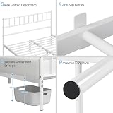 Yaheetech Double Metal Bed Frame 4ft6 with Headboard Footboard White view 4