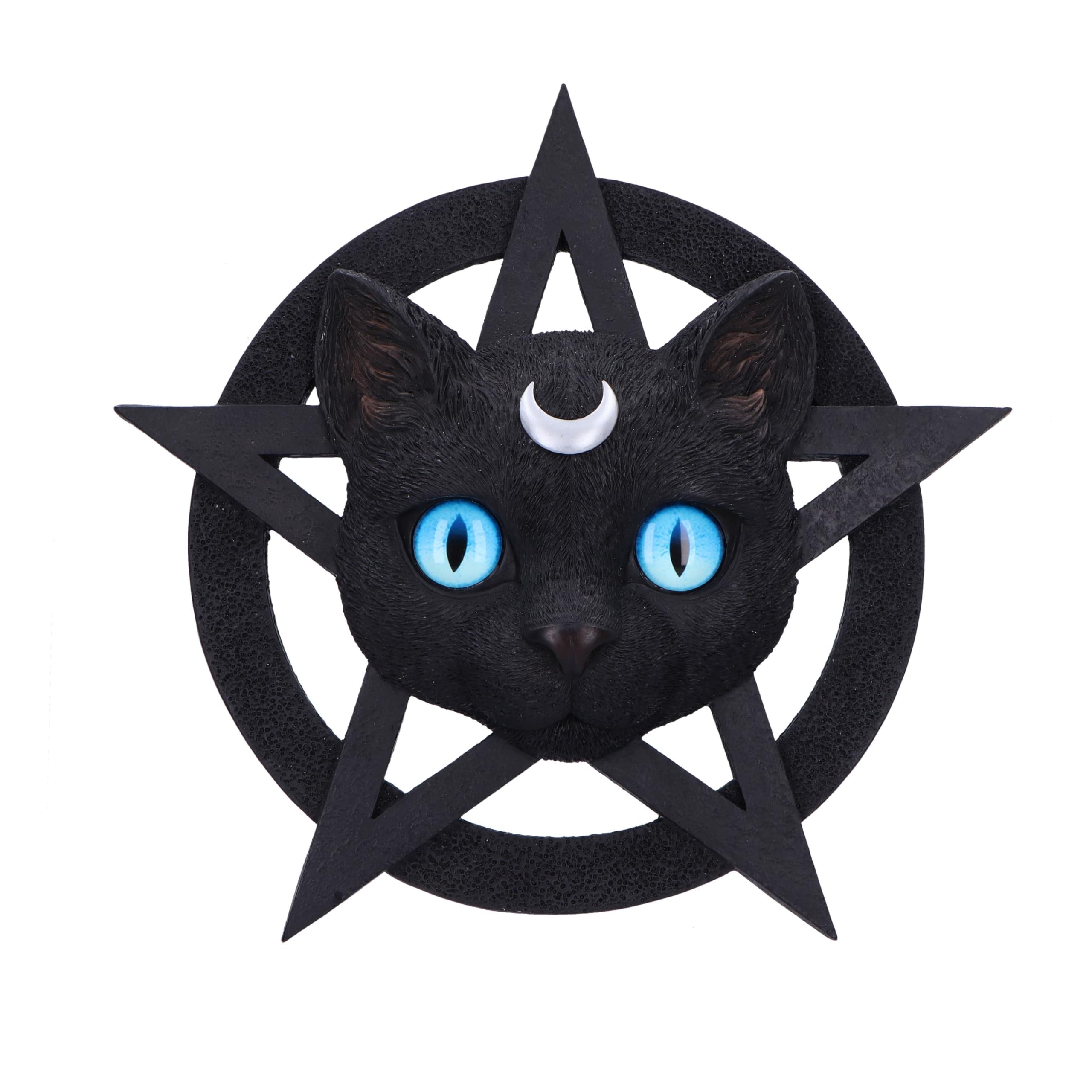 Nemesis Now Feline Worship Wall Plaque 25.5cm, Resin, Black, Cat Pentagram Hanging Wall Art, For Cat Lovers & Spiritual People, Cast in the Finest Resin, Expertly Hand-Painted