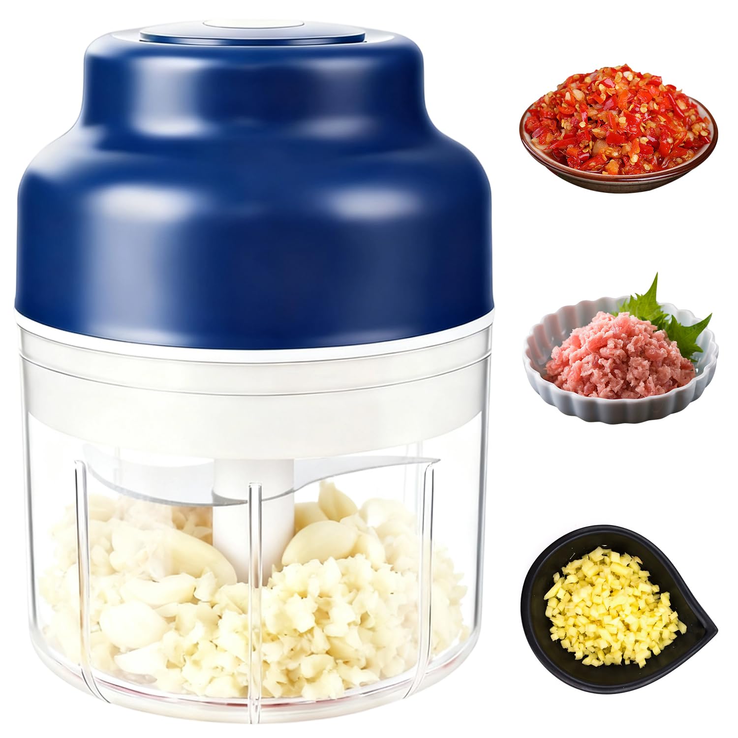 Photo 1 of Electric Mini Garlic Chopper Set,2025 New Small Garlic Chopper Mincer,Electric Food Chopper Tool,USB Rechargeable, Wireless Veggie Grinder,Kitchen Appliances