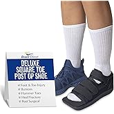 Brace Direct Square Toe Deluxe Post Op Shoe - Orthopedic Recovery Support for Broken Foot, Stress Fracture, Bunion, Hammer Toe, Diabetic Ulcer & Post-Surgery Healing Size S – Men 7.5-9 / Women