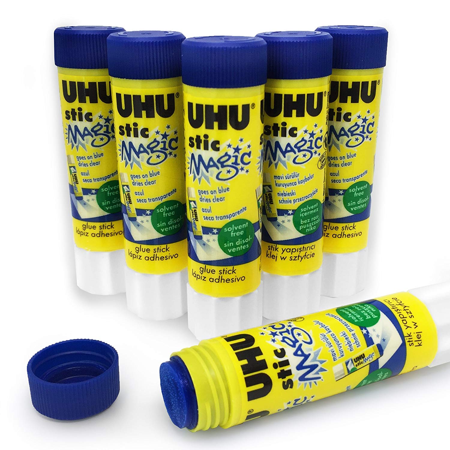 UHU Stic Magic Glue Stick – Pack of 6 – 8.2g – Solvent Free - 3000688
