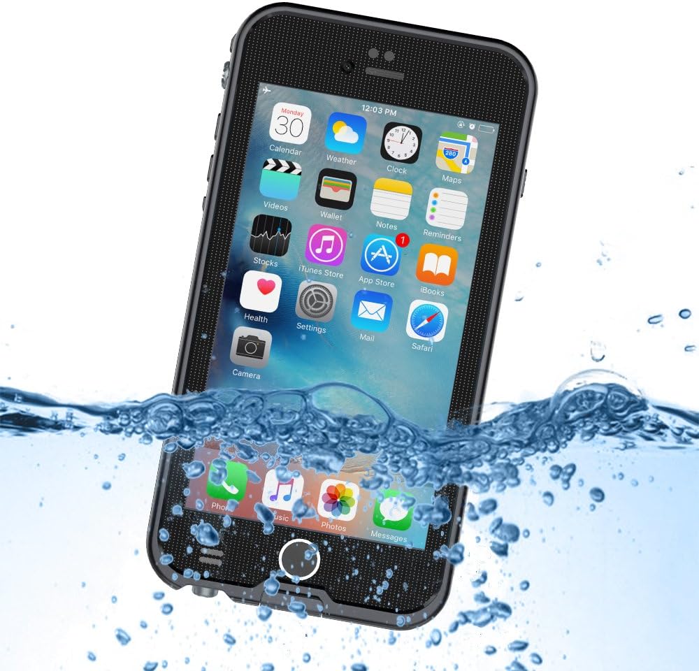 iPhone 6/6s Waterproof Case, Weggo 6.6ft Underwater IP68 Certified Fully Sealed Waterproof Shockproof Dirtproof Case Cover for Apple iPhone 6/6s 4.7 inch - Black