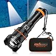 ORCATORCH ZD710 Zoomable Dive Light 2700 Lumen Scuba Diving Flashlight with 4 Modes, 2-in-1 Spotlight & Floodlight, IP68 Waterproof Night Dive Torch for 150 Meters Under Water Sports