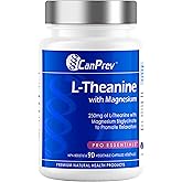 CanPrev L-Theanine with Magnesium, 90 Capsules 90-Day Supply - Promote Relaxation and Calmness - Without Drowsiness - Synergi