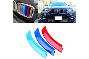 X XOTIC TECH Xotic Tech M-Colored Tri Grille Insert Trims Strips, Front Center Kidney Grilles Compatible with BMW E70 X5 2007-2013, E71 X6 2008-2012 (7 Beam Bars)