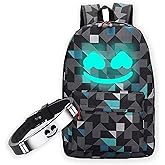 TitervctoIlluminated Smiley Backpack + DJ Music Bracelet Christmas Gift,Fashion Laptop Backpack,Travel Schoolbag,Outdoor Backpacks